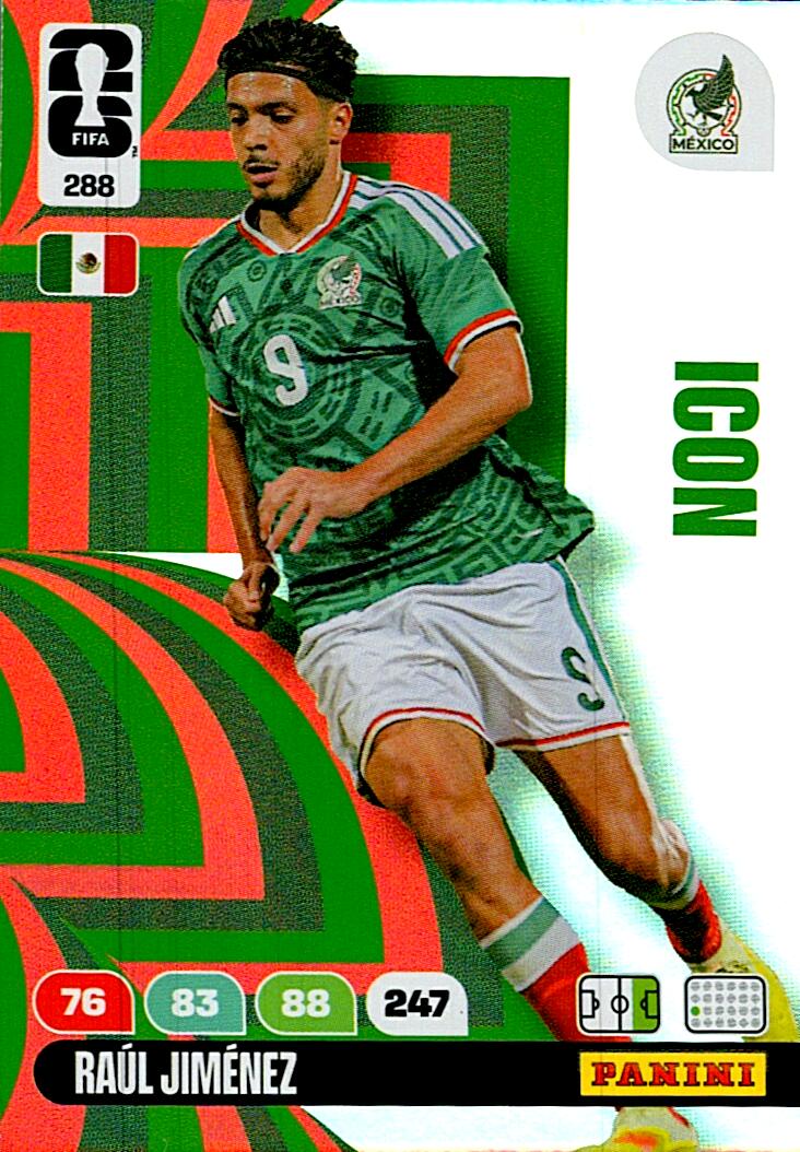 ADRENALYN WORLD CUP 2026 RAUL JNIMENEZ MEXICO ICON Nº288