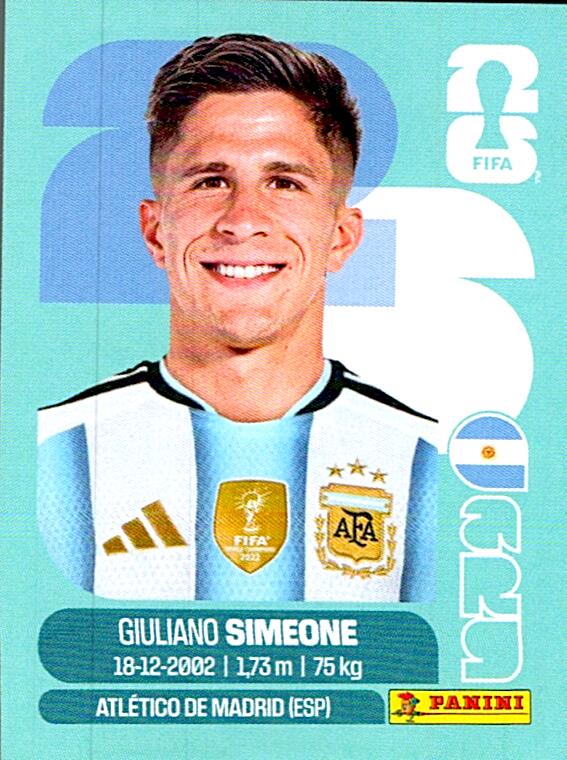 STICKERS FIFA WORLD CUP 2026 GIULIANO SIMEONE NºARG 20