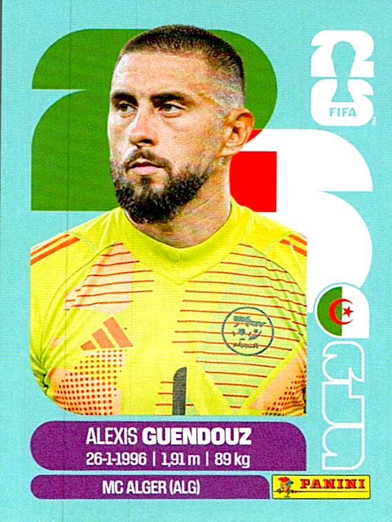 STICKERS FIFA WORLD CUP 2026 ALEXIS GUENDOUZ NºALG 2
