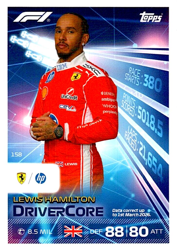 TURBO ATTAX FORMULA 1 2026 LEWIS HAMILTON  Nº158