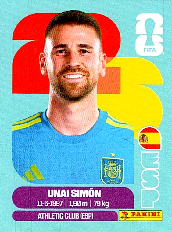 STICKERS FIFA WORLD CUP 2026 UNAI SIMON NºESP 2
