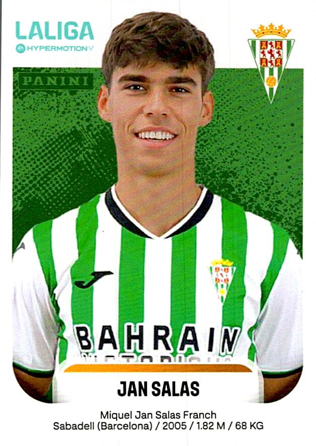 LALIGA HYPERMOTION 2025-26 JAN SALAS CORDOBA Nº148B