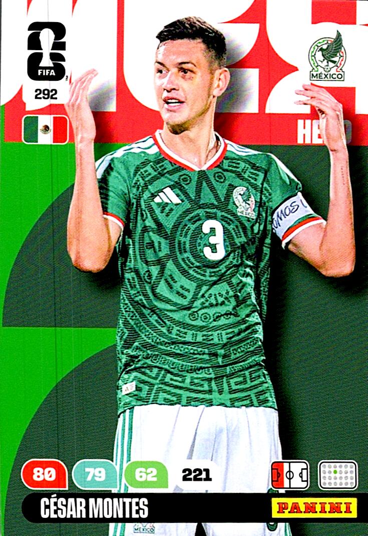 ADRENALYN WORLD CUP 2026 CESAR MONTES MEXICO Nº292