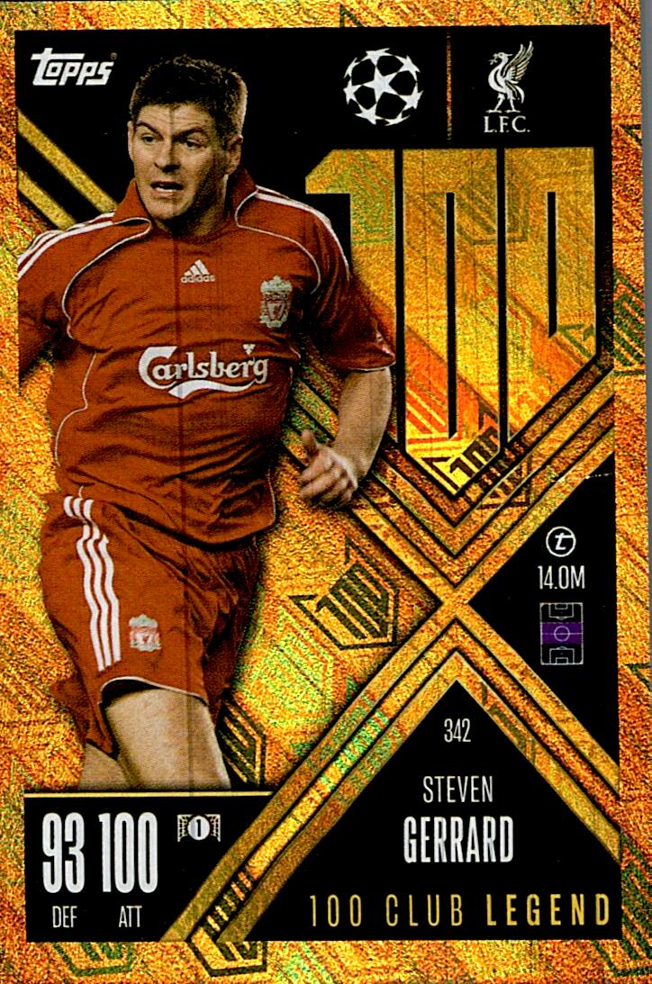Match Attax Extra 2025 Steven Gerard 100 Club nº342