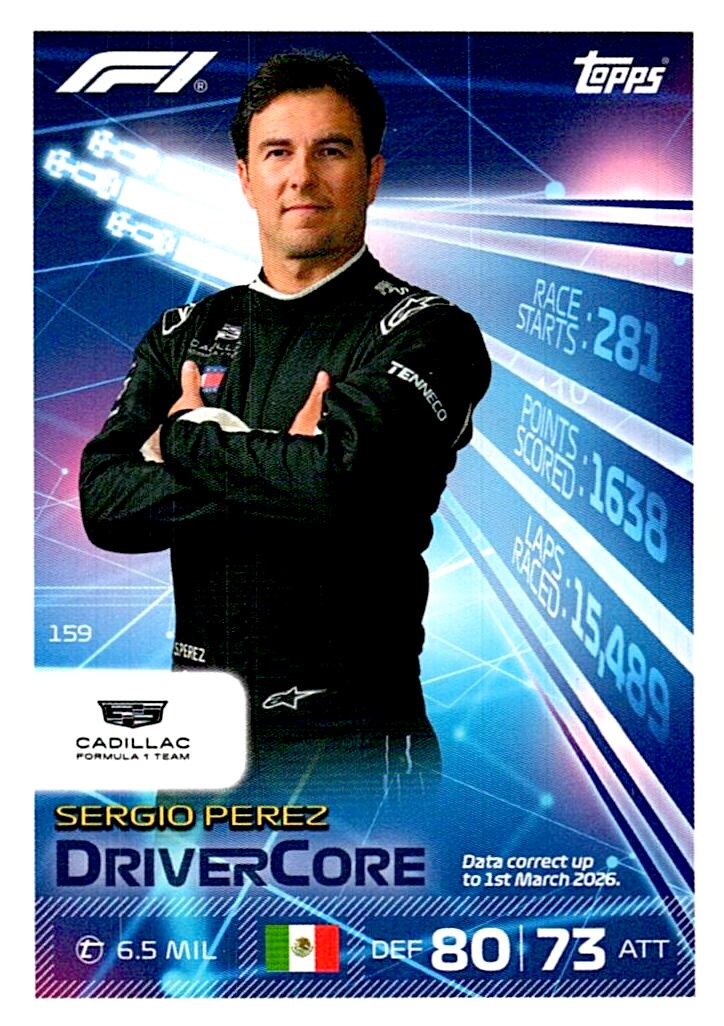 TURBO ATTAX FORMULA 1 2026 SERGIO PEREZ Nº159
