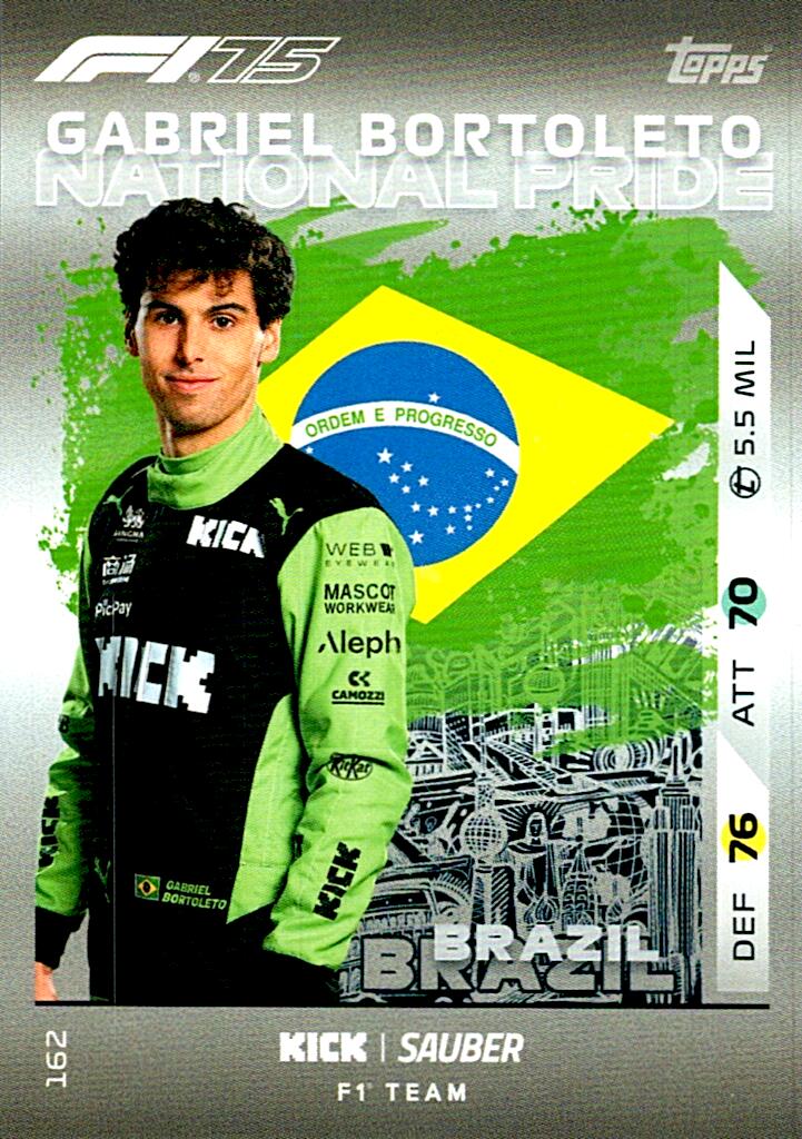 Turbo Attax 2025 NATIONAL PRIDE GABRIEL BORTOLETO nº162