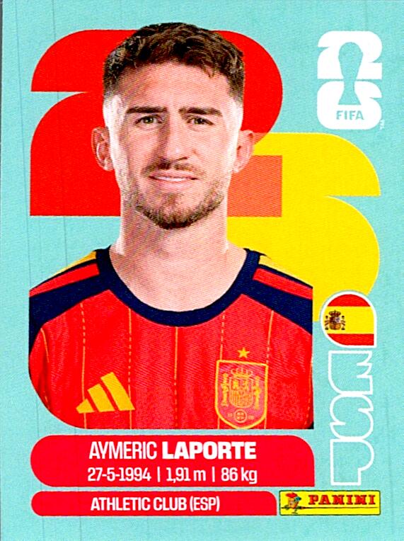 STICKERS FIFA WORLD CUP 2026 AYMERIC LAPORTE NºESP 4