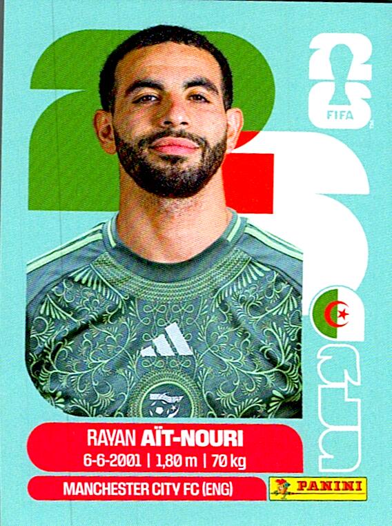 STICKERS FIFA WORLD CUP 2026 RAYAN AÏT-NOURI NºALG 5
