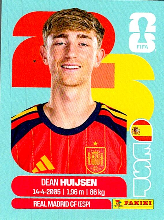 STICKERS FIFA WORLD CUP 2026 DEAN HUIJSEN NºESP 5
