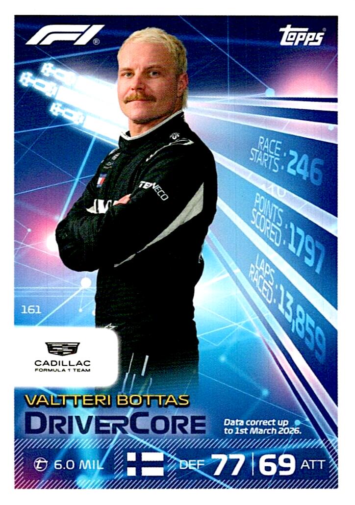 TURBO ATTAX FORMULA 1 2026 VALTTERI BOTTAS  Nº161