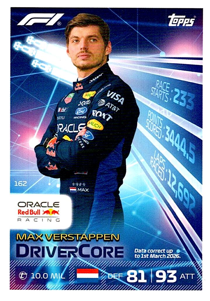 TURBO ATTAX FORMULA 1 2026 MAX BERSTAPPEN Nº162