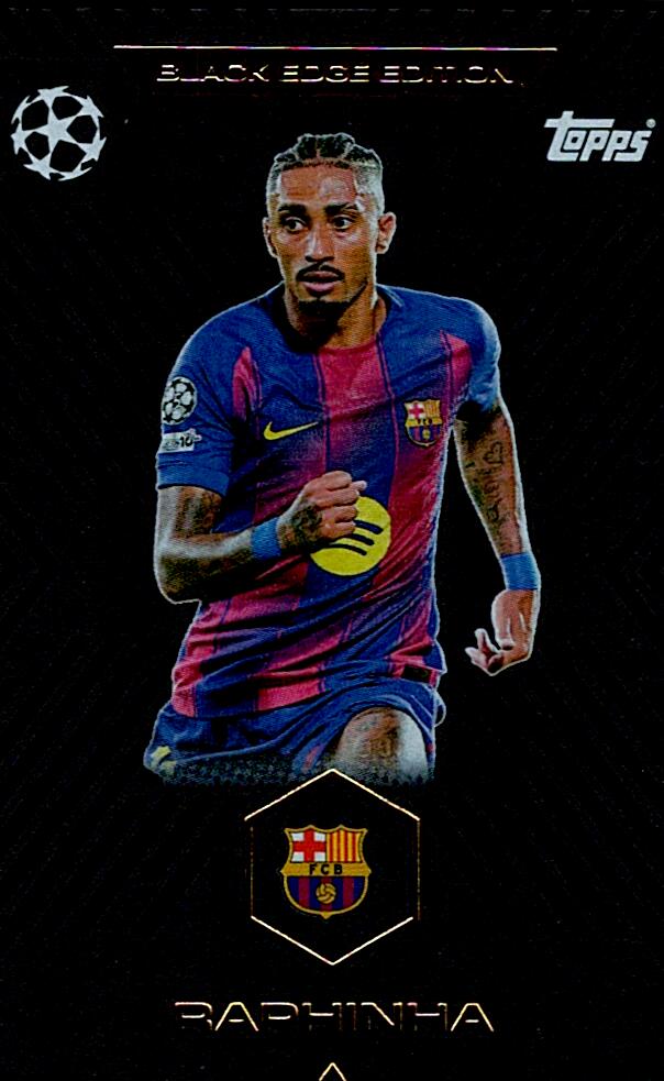 TOPPS MATCH ATTAX EXTRA 2025/26 RAPHINHA BLACK EDGE EDITION NºBE4