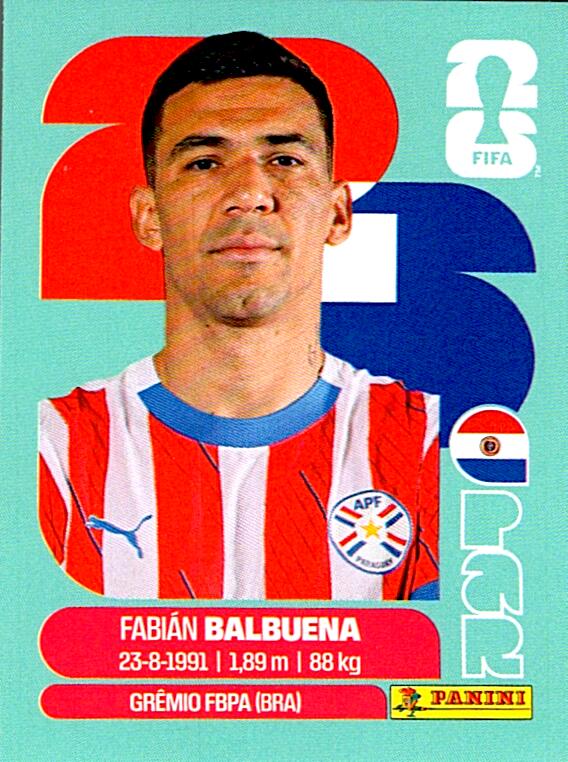 STICKERS FIFA WORLD CUP 2026 FABIAN BALBUENA NºPAR 5