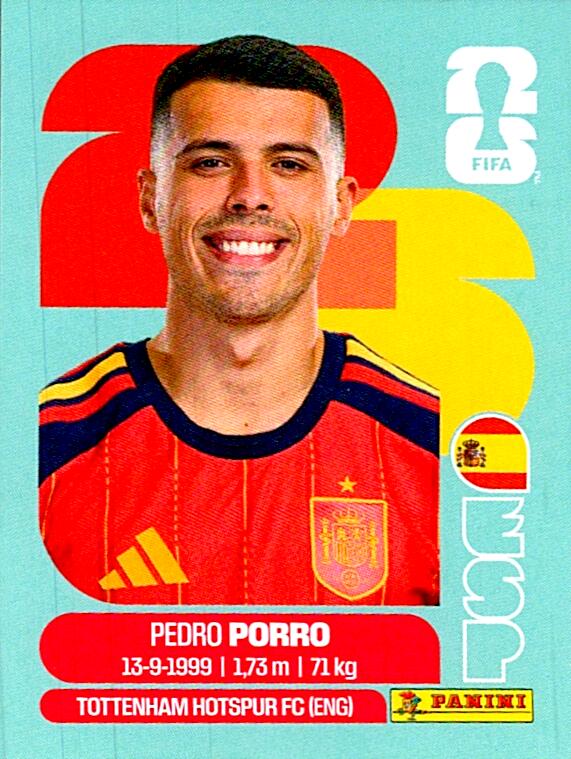 STICKERS FIFA WORLD CUP 2026 PEDRO PORRO NºESP 6