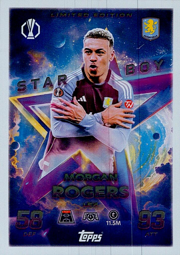 MATCH ATTAX CHAMPIONS LEAGUE 2025/2026 MORGAN ROGERS LIMITED EDITION NºLE4