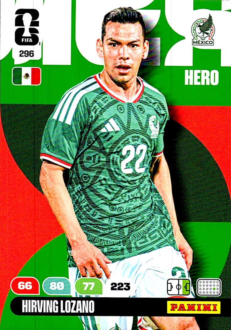ADRENALYN WORLD CUP 2026 HIRVING LOZANO MEXICO Nº296