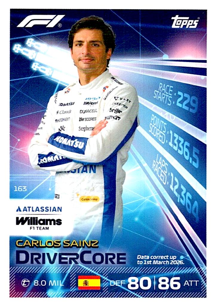TURBO ATTAX FORMULA 1 2026 CARLOS SAINZ  Nº163