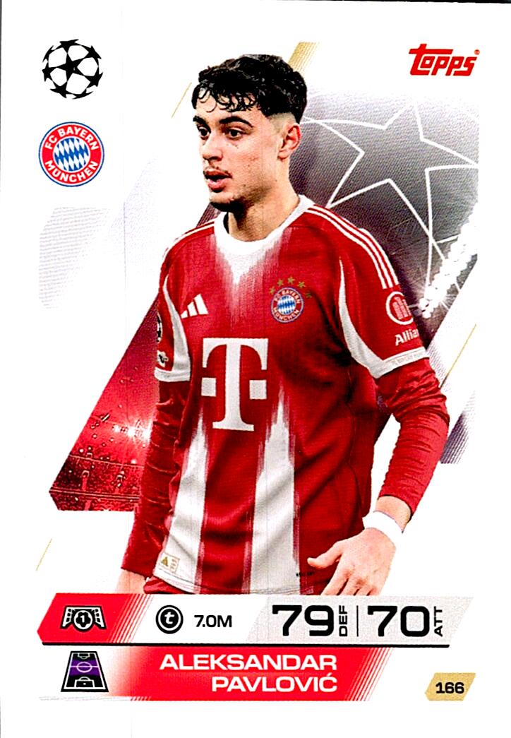 MATCH ATTAX CHAMPIONS LEAGUE 2025/2026 ALEKSANDAR PAVLOVIC Nº166