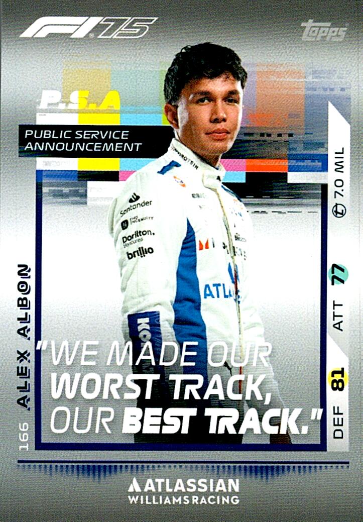 Turbo Attax 2025 P.S.A. ALEX ALBON nº166
