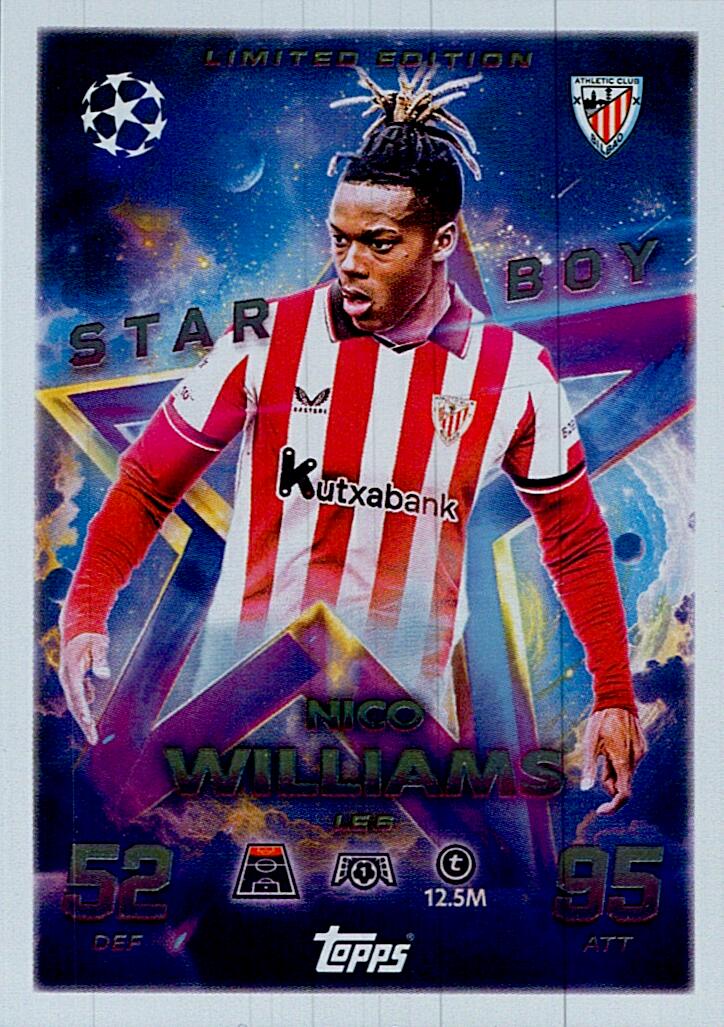 MATCH ATTAX CHAMPIONS LEAGUE 2025/2026 NICO WILLIAMS LIMITED EDITION NºLE6