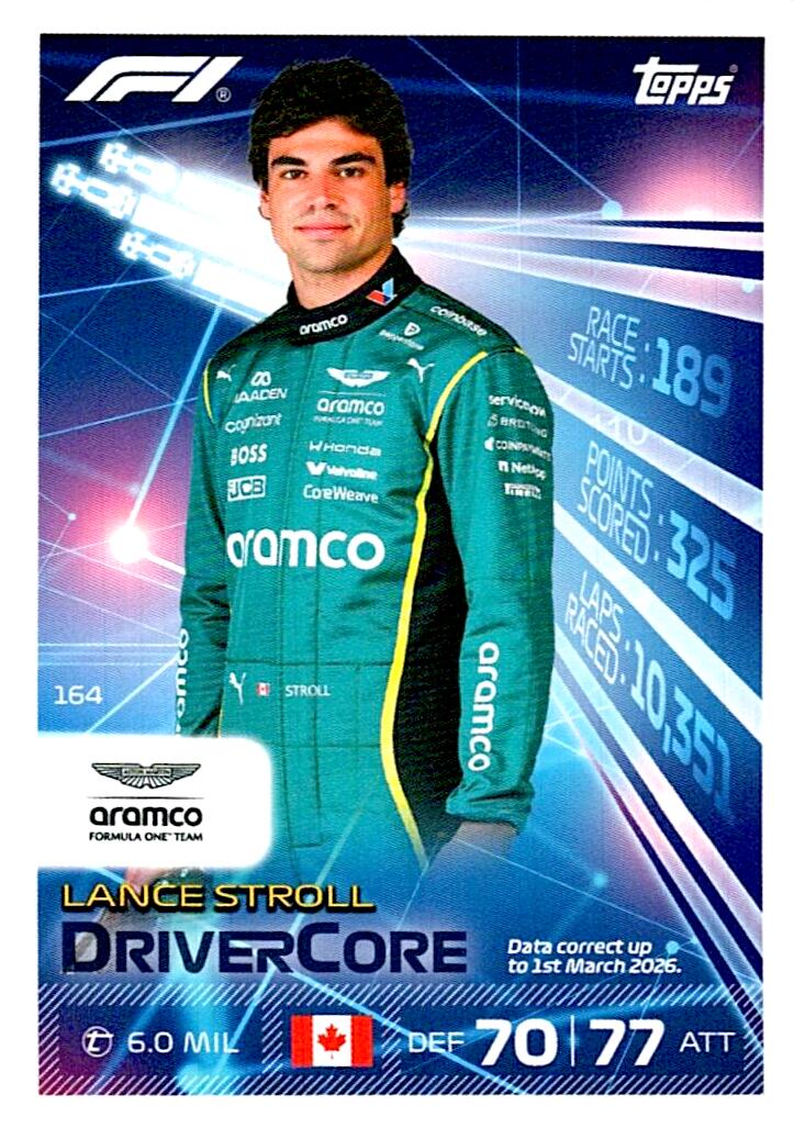TURBO ATTAX FORMULA 1 2026 LANCE STROLL Nº164
