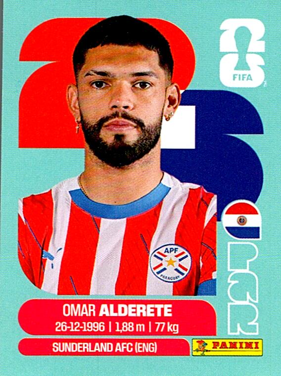 STICKERS FIFA WORLD CUP 2026 OMAR ALDERETE NºPAR 7