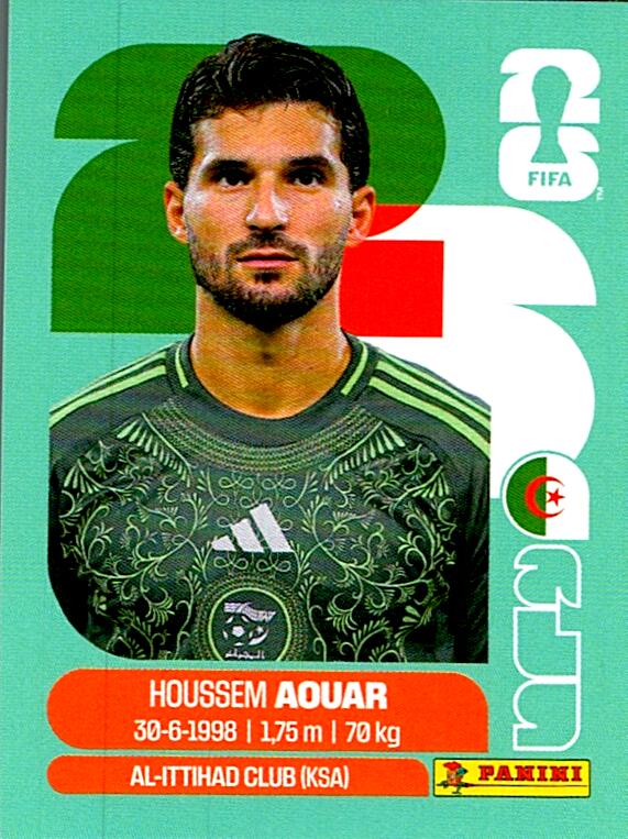 STICKERS FIFA WORLD CUP 2026 HOUSSEM AOUAR NºALG 9