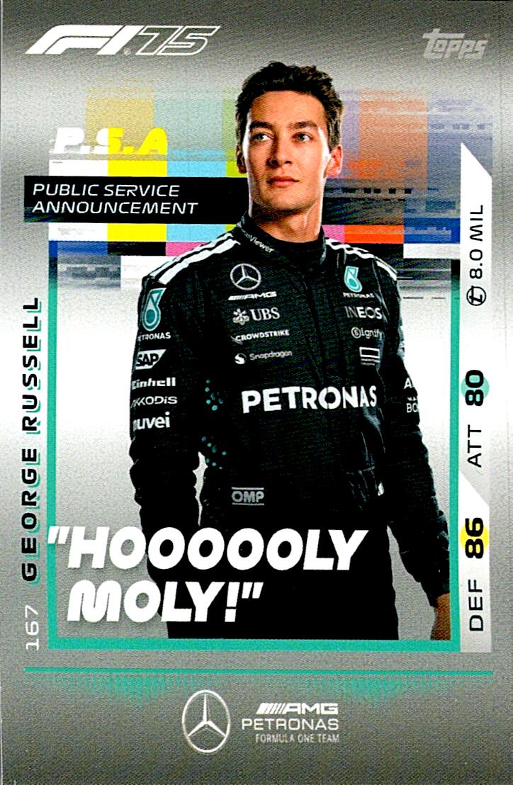 Turbo Attax 2025 P.S.A. GEORGE RUSSELL nº167