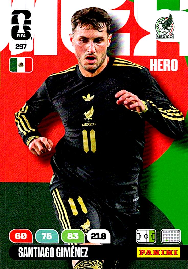 ADRENALYN WORLD CUP 2026 SANTIAGO GIMENEZ MEXICO Nº297