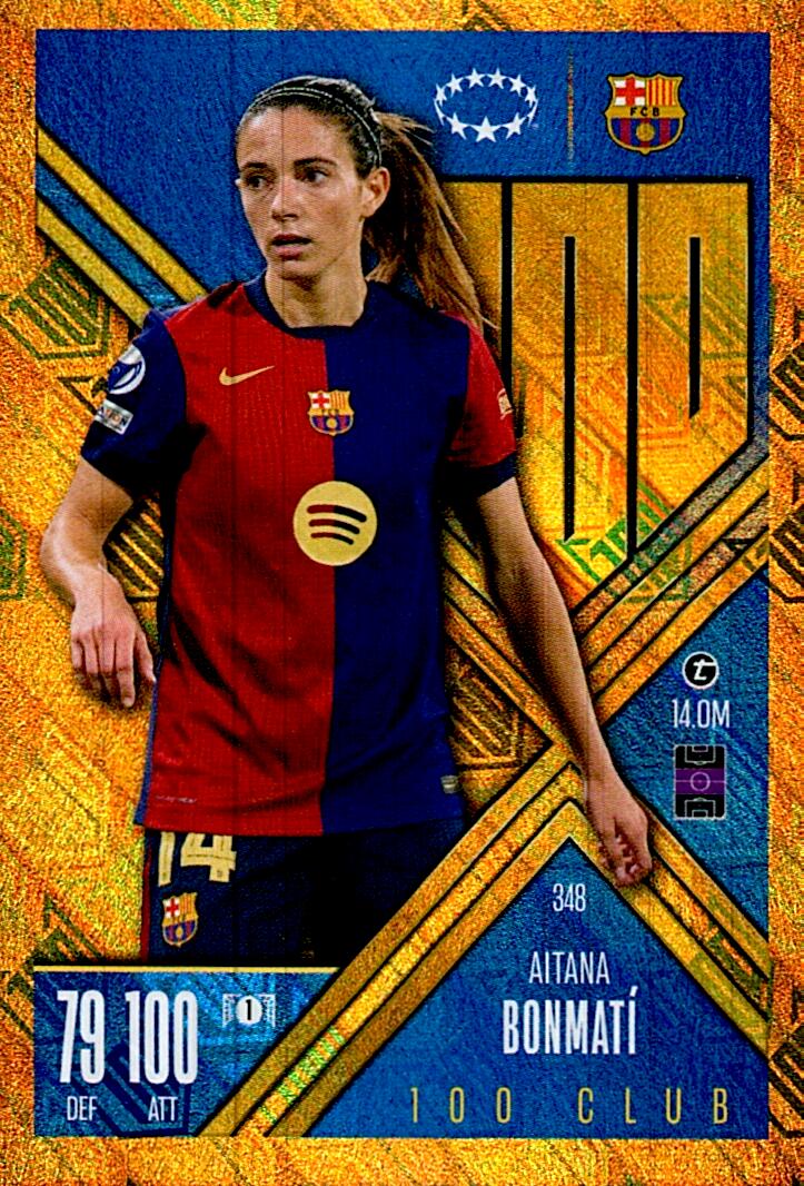 Match Attax Extra 2025 Aitana Bonmatí 100 Club nº348