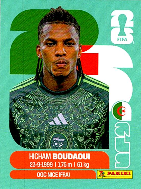 STICKERS FIFA WORLD CUP 2026 HICHAM BOUDAOUI NºALG 10