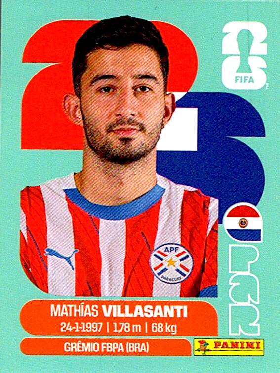 STICKERS FIFA WORLD CUP 2026 MATHIAS VILLASANTI NºPAR 9
