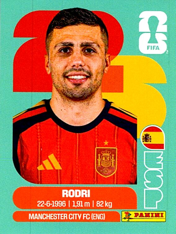 STICKERS FIFA WORLD CUP 2026 RODRI NºESP 10