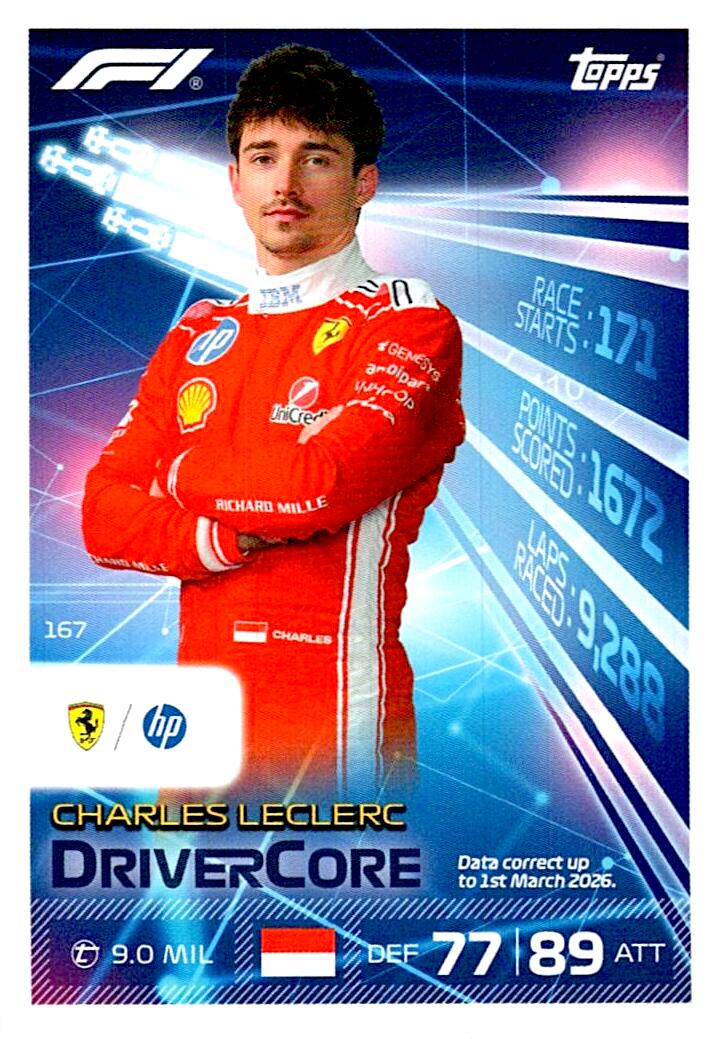 TURBO ATTAX FORMULA 1 2026 CHARLES LECLERC Nº167