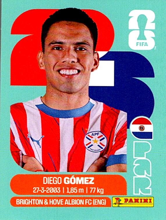 STICKERS FIFA WORLD CUP 2026 DIEGO GOMEZ NºPAR 10