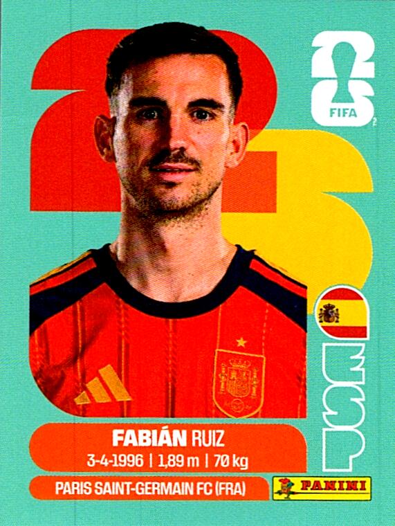 STICKERS FIFA WORLD CUP 2026 FABIAN RUIZ NºESP 12