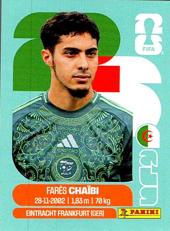 STICKERS FIFA WORLD CUP 2026 FARES CHAÏBI NºALG 14