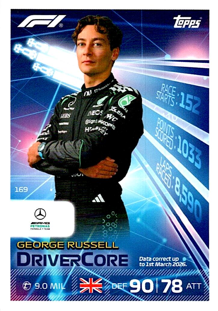 TURBO ATTAX FORMULA 1 2026 GEORGE RUSSELL Nº169