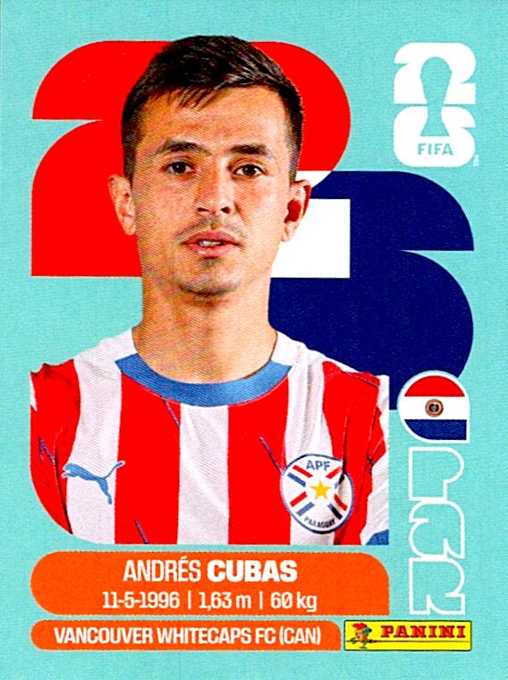 STICKERS FIFA WORLD CUP 2026 ANDRES CUBAS NºPAR 12