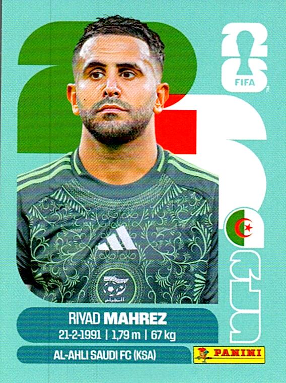STICKERS FIFA WORLD CUP 2026 RIYAD MAHREZ NºALG 15