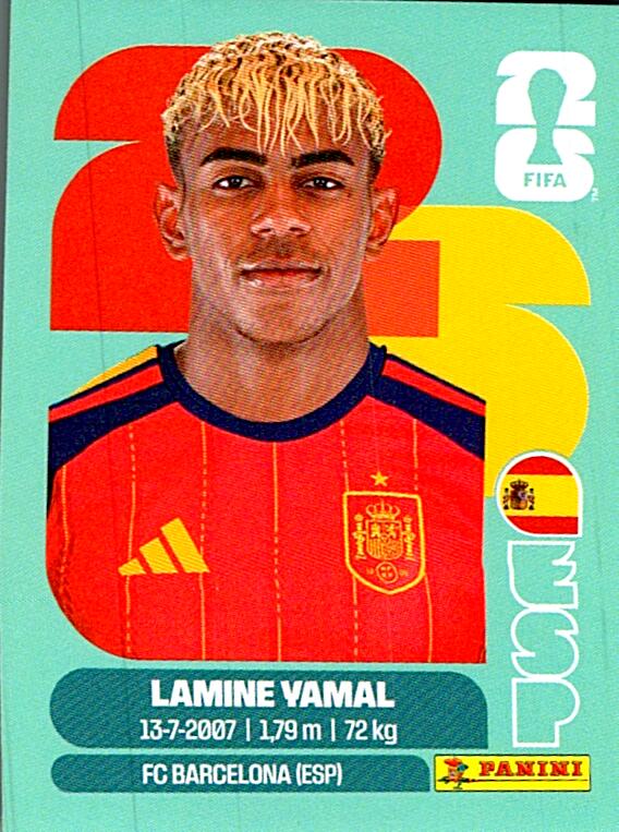 STICKERS FIFA WORLD CUP 2026 LAMINE YAMAL NºESP 15