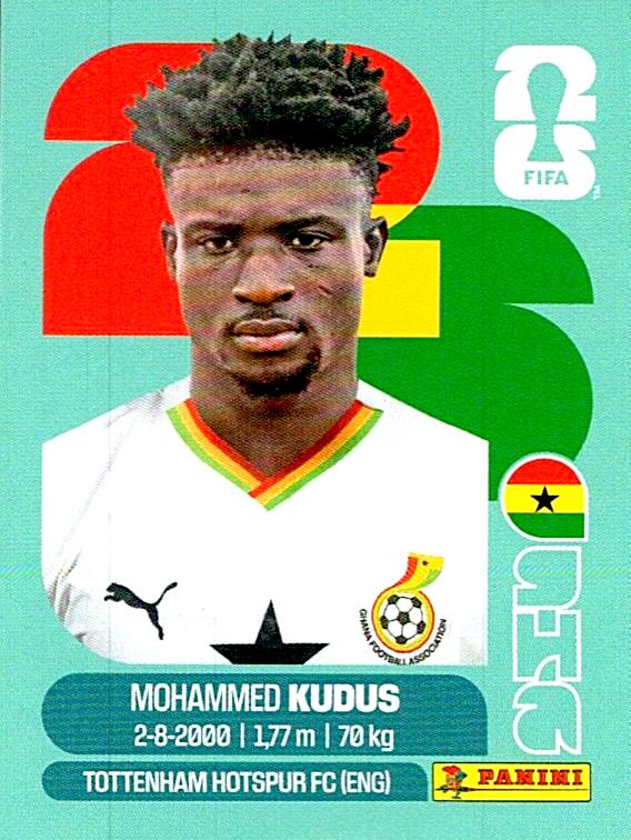 STICKERS FIFA WORLD CUP 2026 MOHAMMED KUDUS NºGHA 14