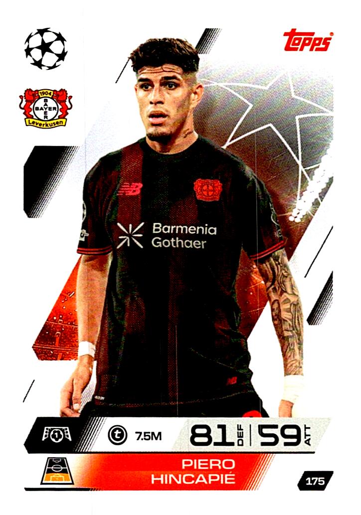 MATCH ATTAX CHAMPIONS LEAGUE 2025/2026 PIERO HINCAPIE Nº175