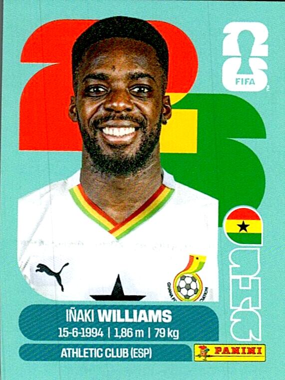 STICKERS FIFA WORLD CUP 2026 IÑAKI WILLIAMS NºGHA 15