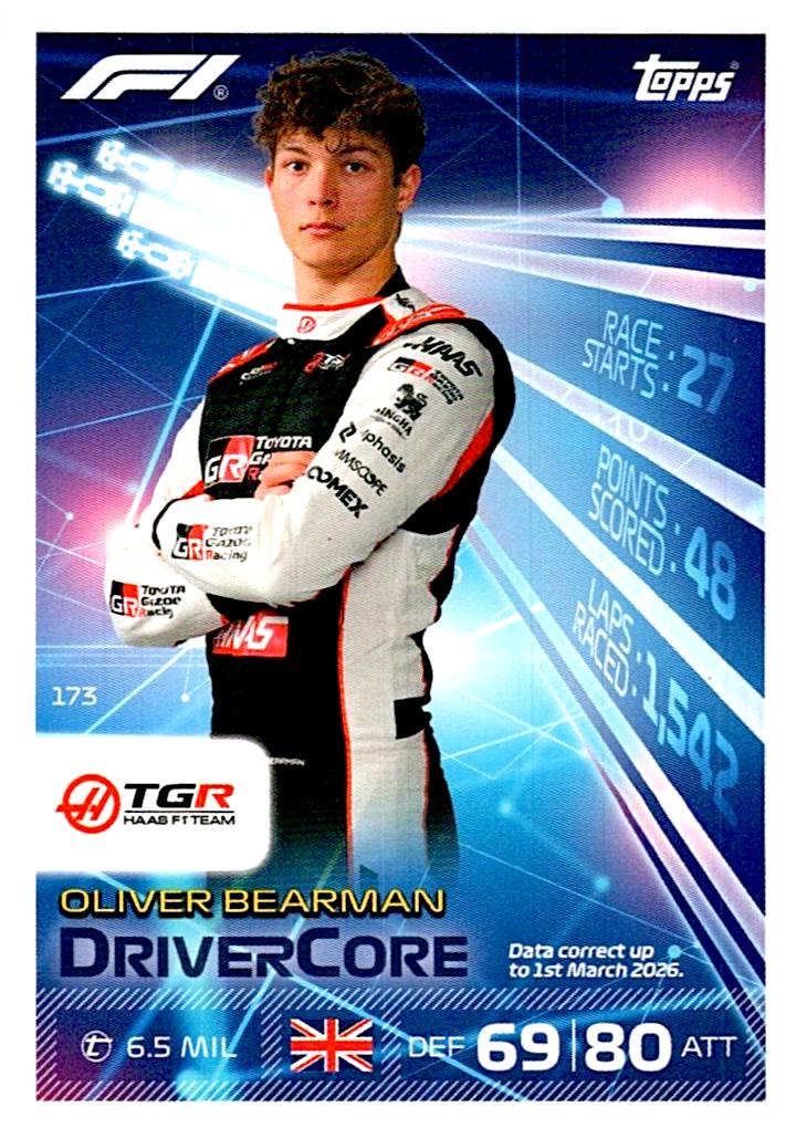 TURBO ATTAX FORMULA 1 2026 OLIVER BEARMAN Nº173