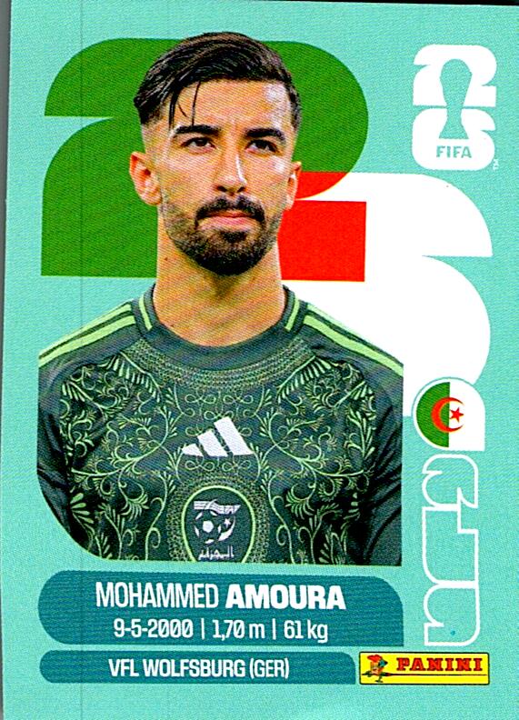 STICKERS FIFA WORLD CUP 2026 MOHAMMED AMOURA NºALG 20