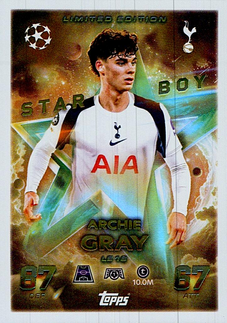 MATCH ATTAX CHAMPIONS LEAGUE 2025/2026 ARCHIE GRAY LIMITED EDITION NºLE18