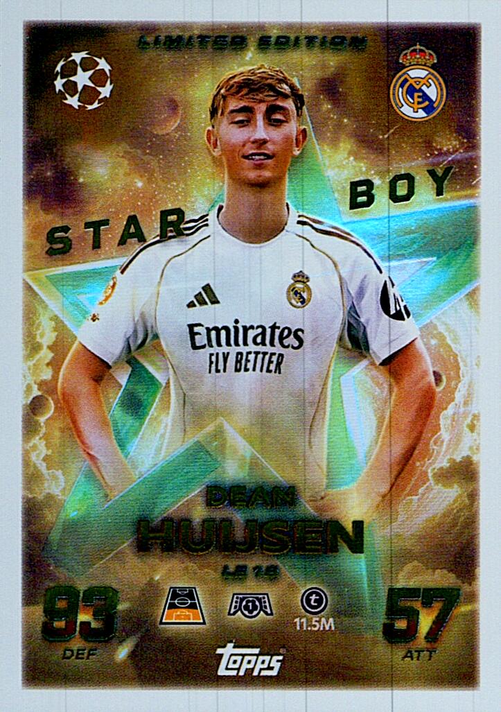 MATCH ATTAX CHAMPIONS LEAGUE 2025/2026 DEAN HUIJSEN LIMITED EDITION NºLE19