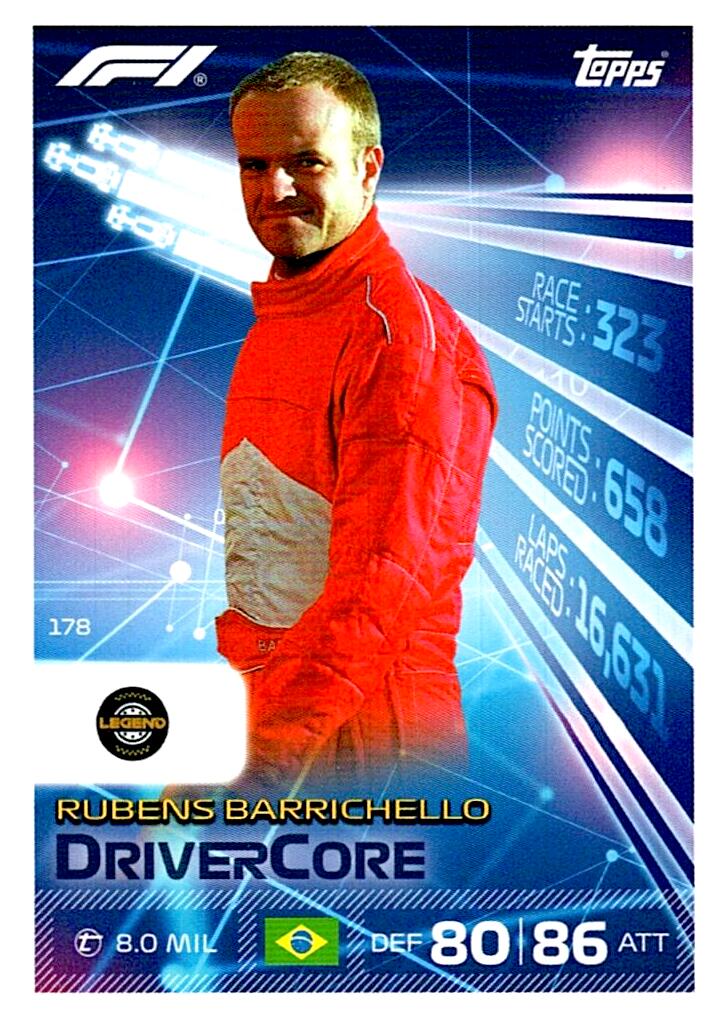 TURBO ATTAX FORMULA 1 2026 RUBENS BARRICHELLO Nº178