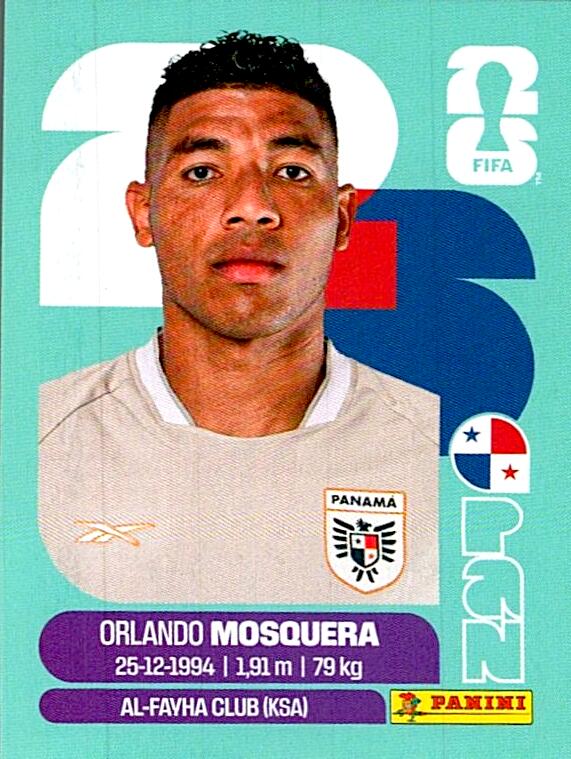 STICKERS FIFA WORLD CUP 2026 ORLANDO MOSQUERA NºPAN 2